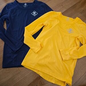 Cub Scouts BSA Small Long Sleeve Performance Baselayer Shirt Bundle Navy Yellow